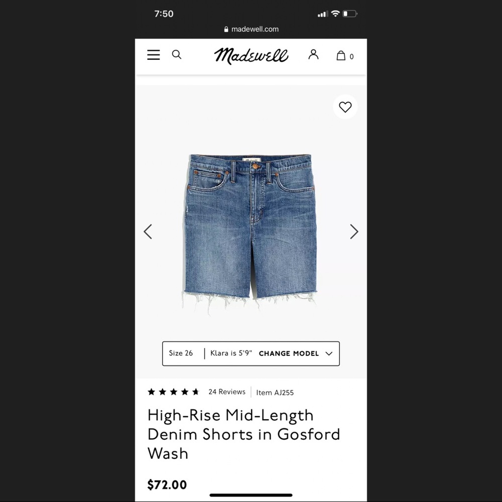 High Rise Denim Mid-Length Shorts🌺 - Picture 5 of 5